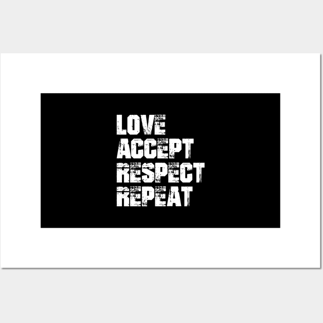 Dyslexia - Love accept respect repeat w Wall Art by KC Happy Shop